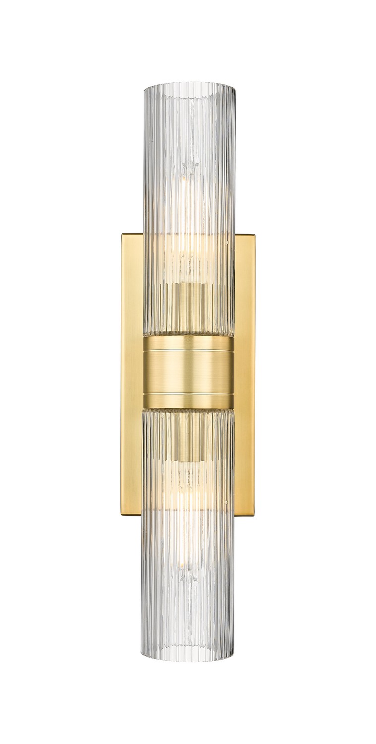 Two Light Bath Vanity by Innovations - Downtown Urban Collection, Satin Gold Finish - 617-2W-SG-G617-8SCL
