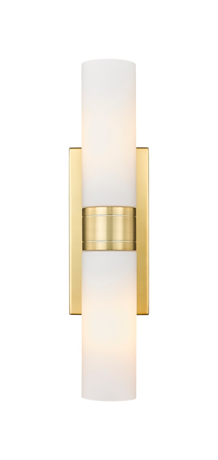 Two Light Bath Vanity by Innovations - Downtown Urban Collection, Satin Gold Finish - 617-2W-SG-G617-8WH