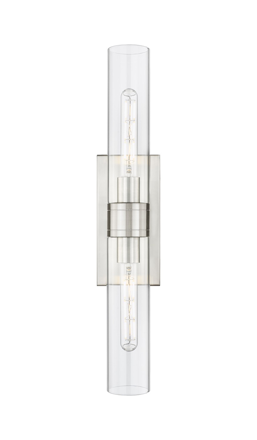 Two Light Bath Vanity by Innovations - Downtown Urban Collection, Satin Nickel Finish - 617-2W-SN-G617-11CL