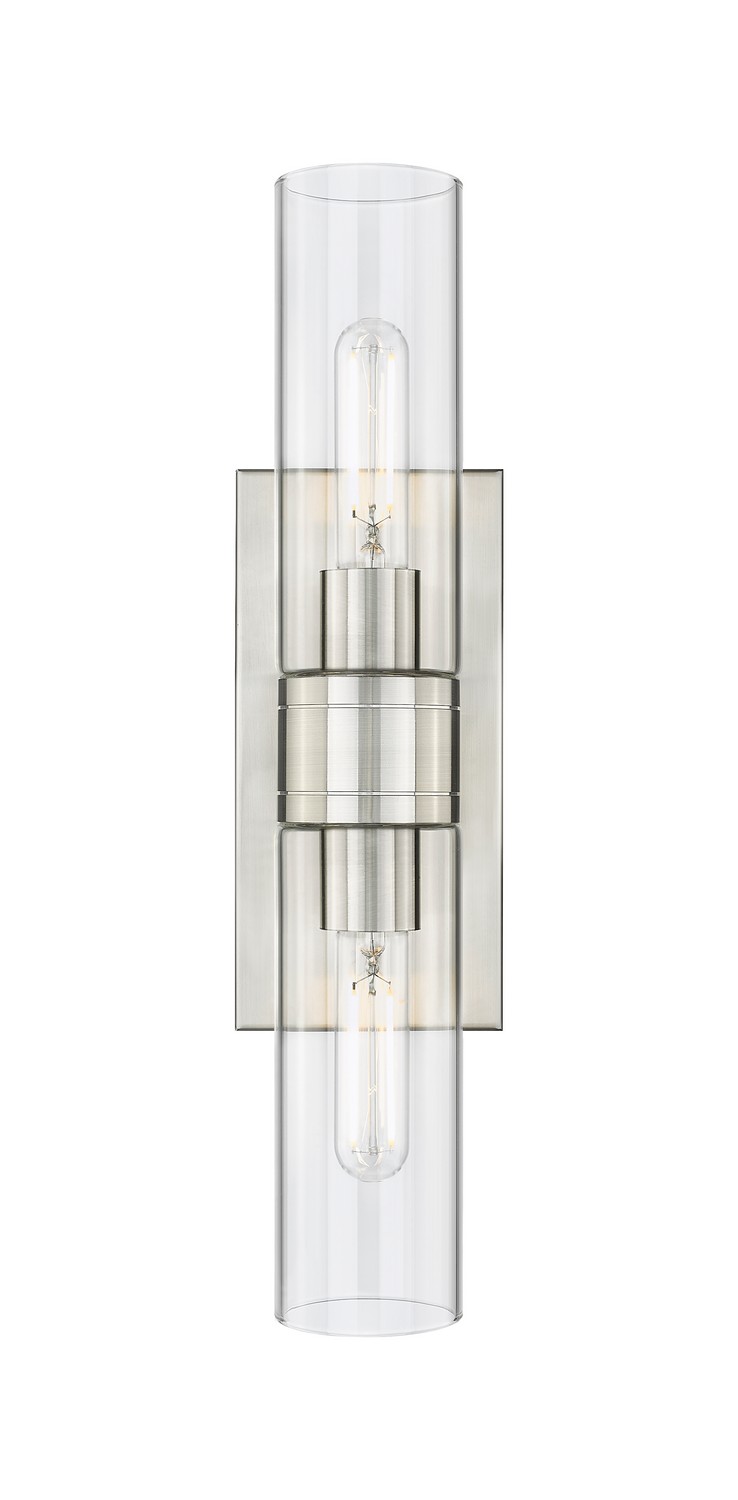 Two Light Bath Vanity by Innovations - Downtown Urban Collection, Satin Nickel Finish - 617-2W-SN-G617-8CL