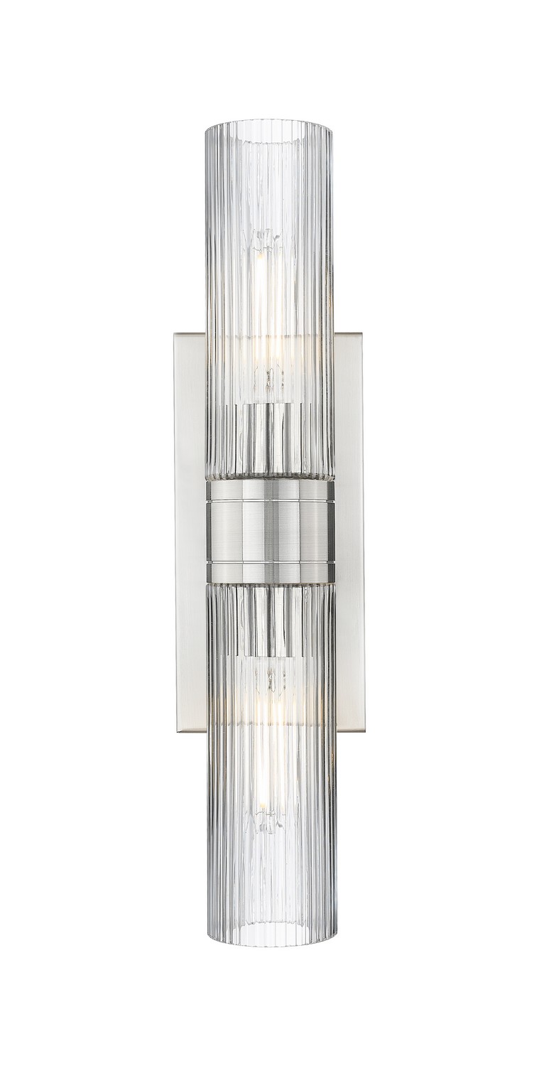 Two Light Bath Vanity by Innovations - Downtown Urban Collection, Satin Nickel Finish - 617-2W-SN-G617-8SCL