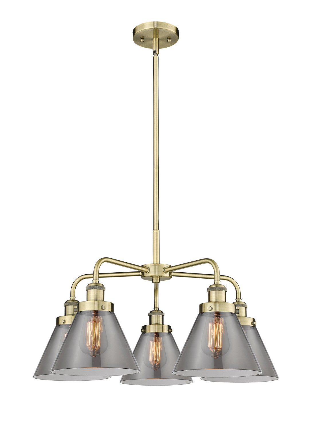 Five Light Chandelier by Innovations - Ballston Urban Collection, Antique Brass Finish - 916-5CR-AB-G43