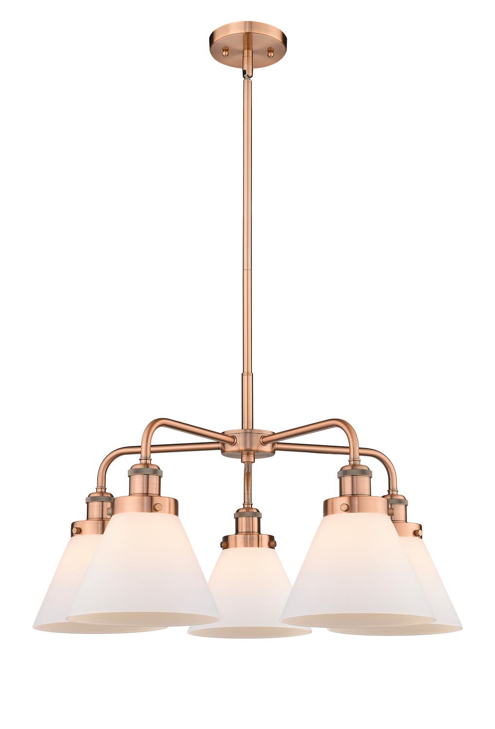Five Light Chandelier by Innovations - Ballston Urban Collection, Antique Copper Finish - 916-5CR-AC-G41
