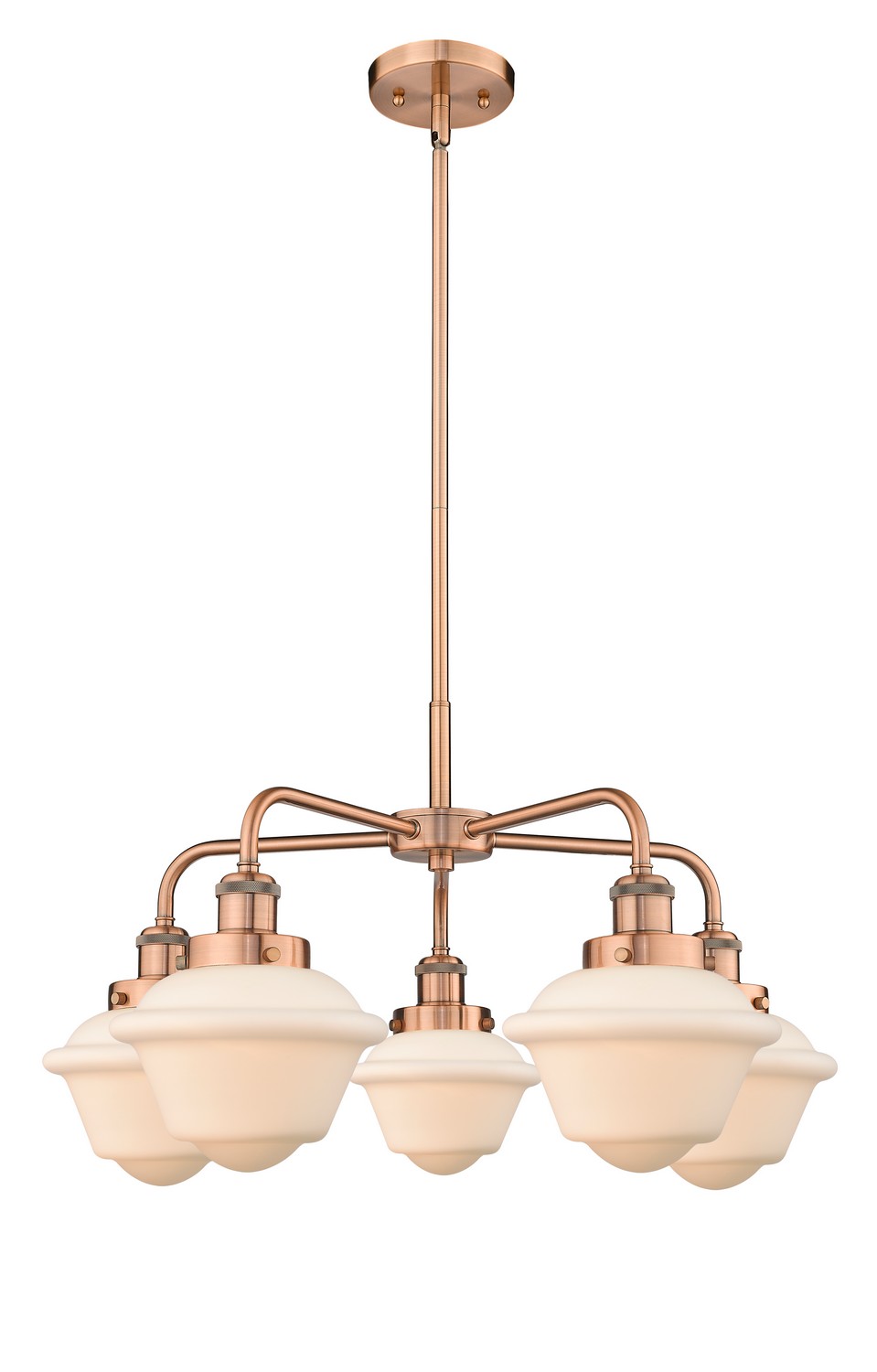 Five Light Chandelier by Innovations - Ballston Urban Collection, Antique Copper Finish - 916-5CR-AC-G531
