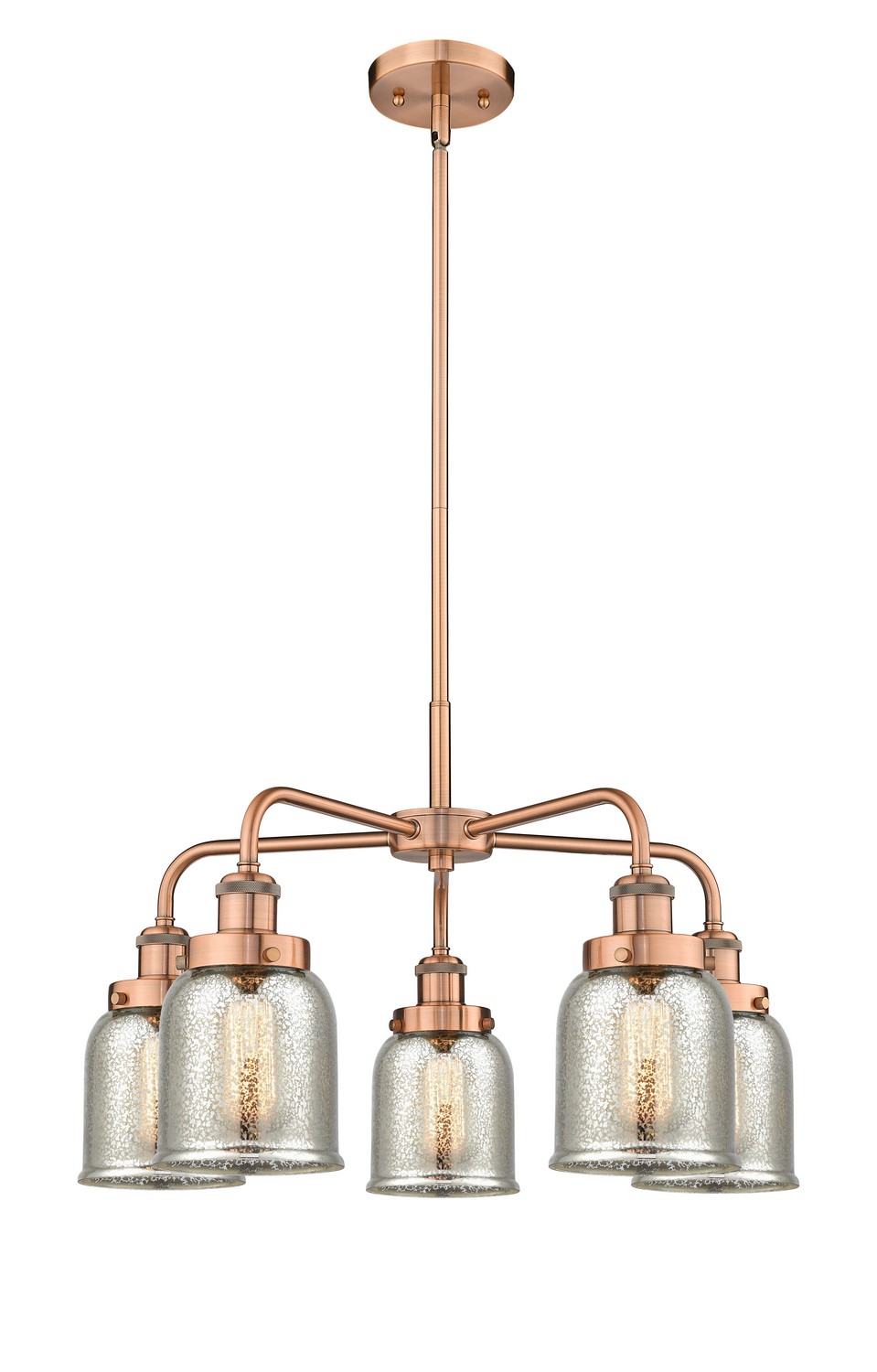 Five Light Chandelier by Innovations - Ballston Urban Collection, Antique Copper Finish - 916-5CR-AC-G58