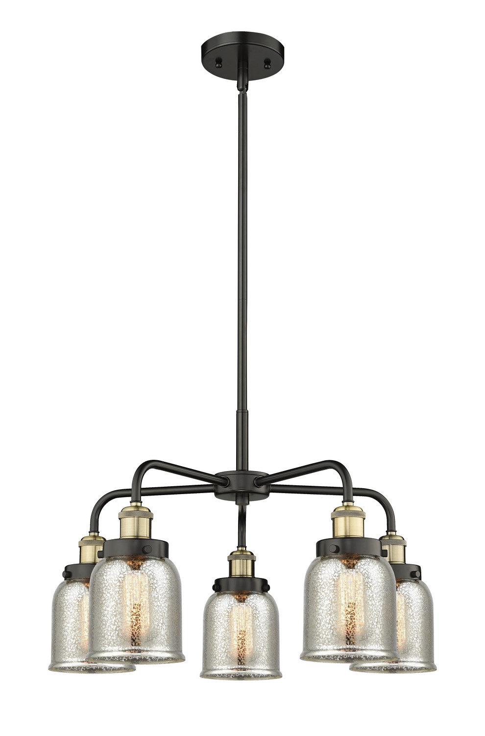 Five Light Chandelier by Innovations - Ballston Urban Collection, Black Antique Brass Finish - 916-5CR-BAB-G58
