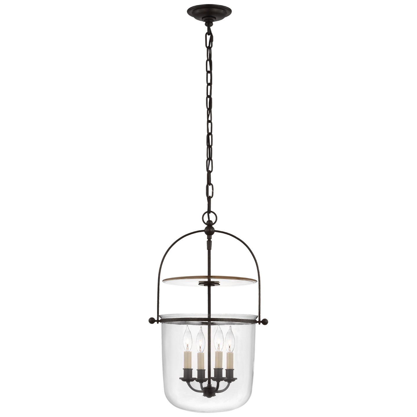 Visual Comfort Signature Lorford Four Light Lantern in Aged Iron - CHC 2269AI-CG