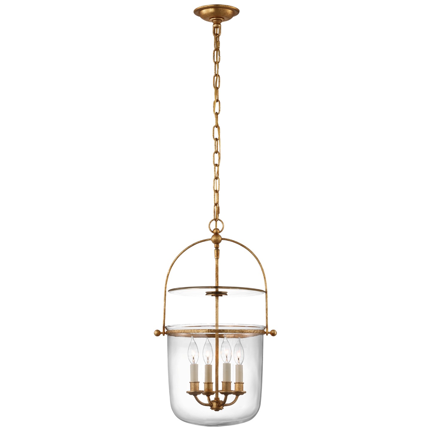Visual Comfort Signature Lorford Four Light Lantern in Gilded Iron - CHC 2269GI-CG