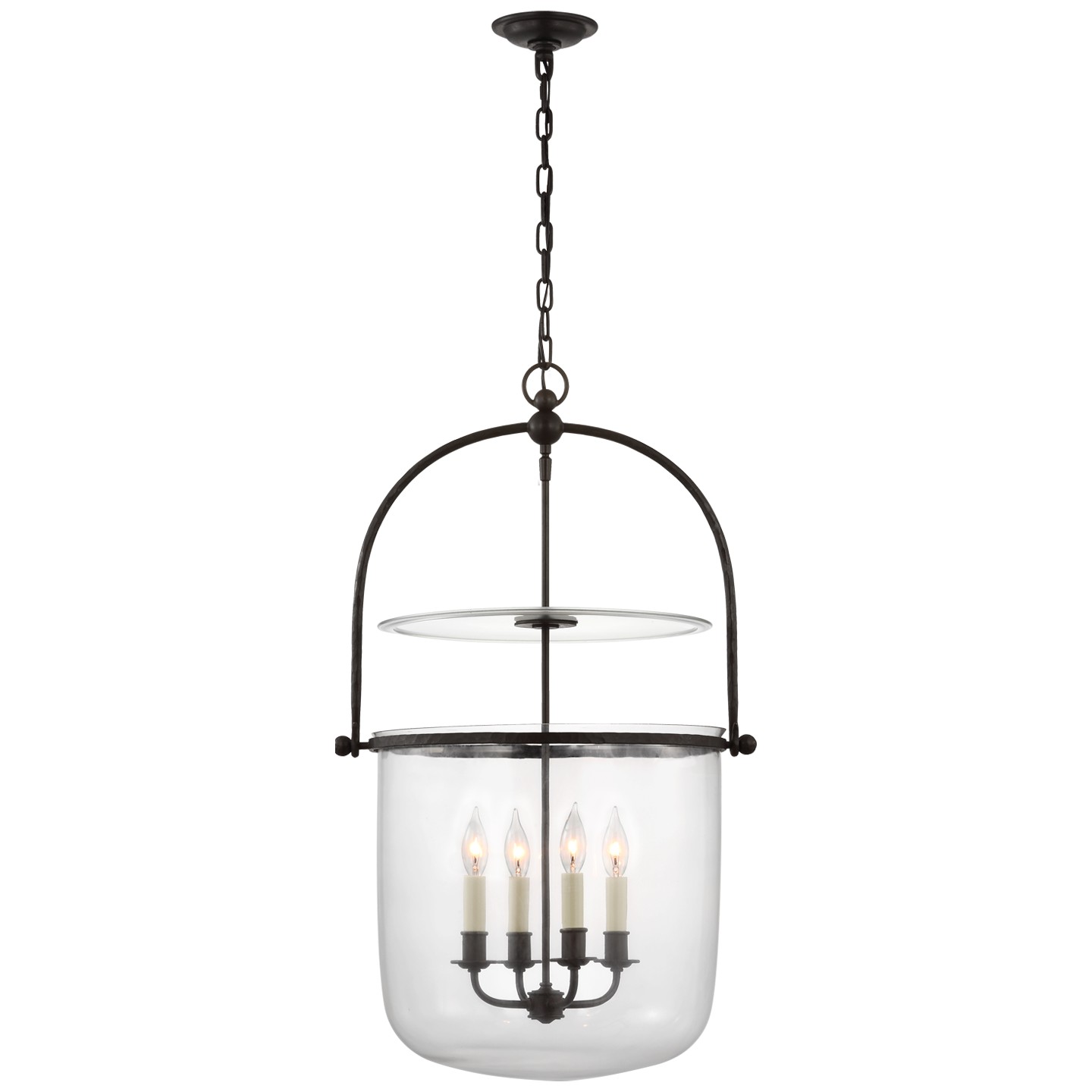 Visual Comfort Signature Lorford Four Light Lantern in Aged Iron - CHC 2270AI-CG