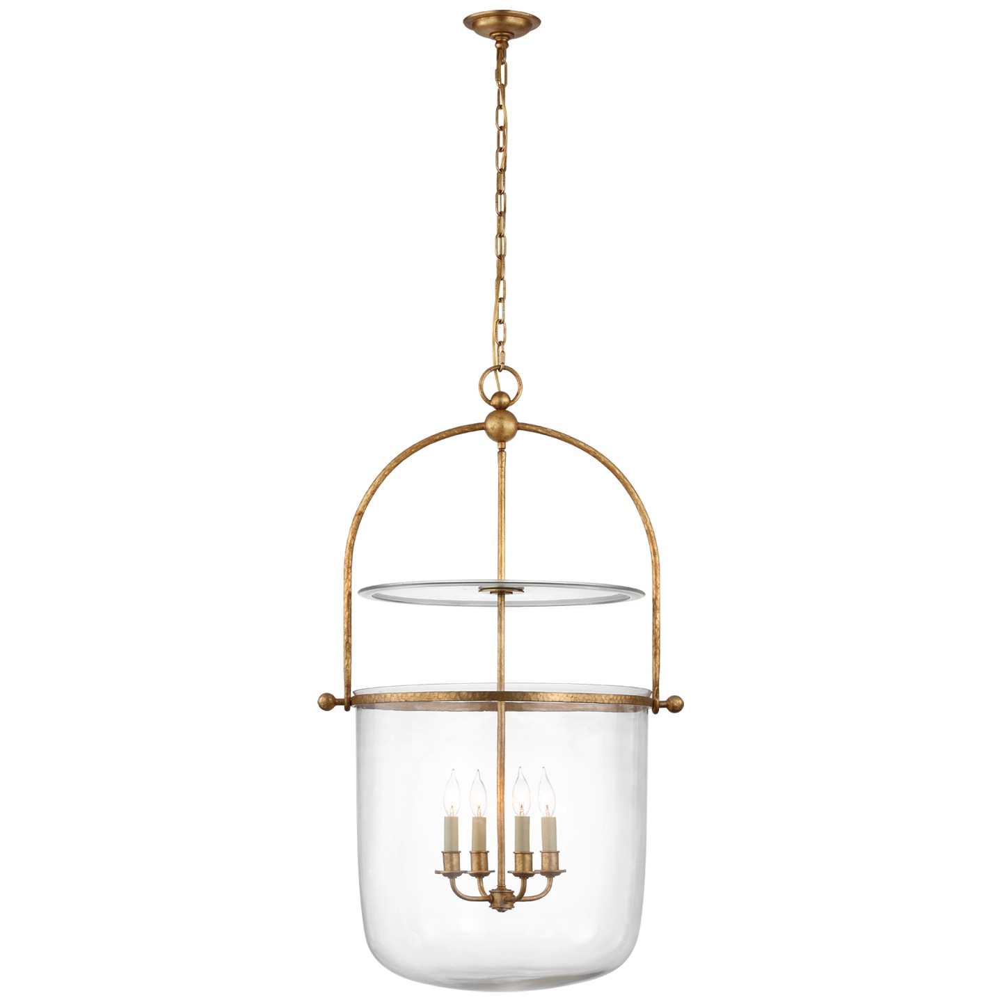 Visual Comfort Signature Lorford Four Light Lantern in Gilded Iron - CHC 2271GI-CG