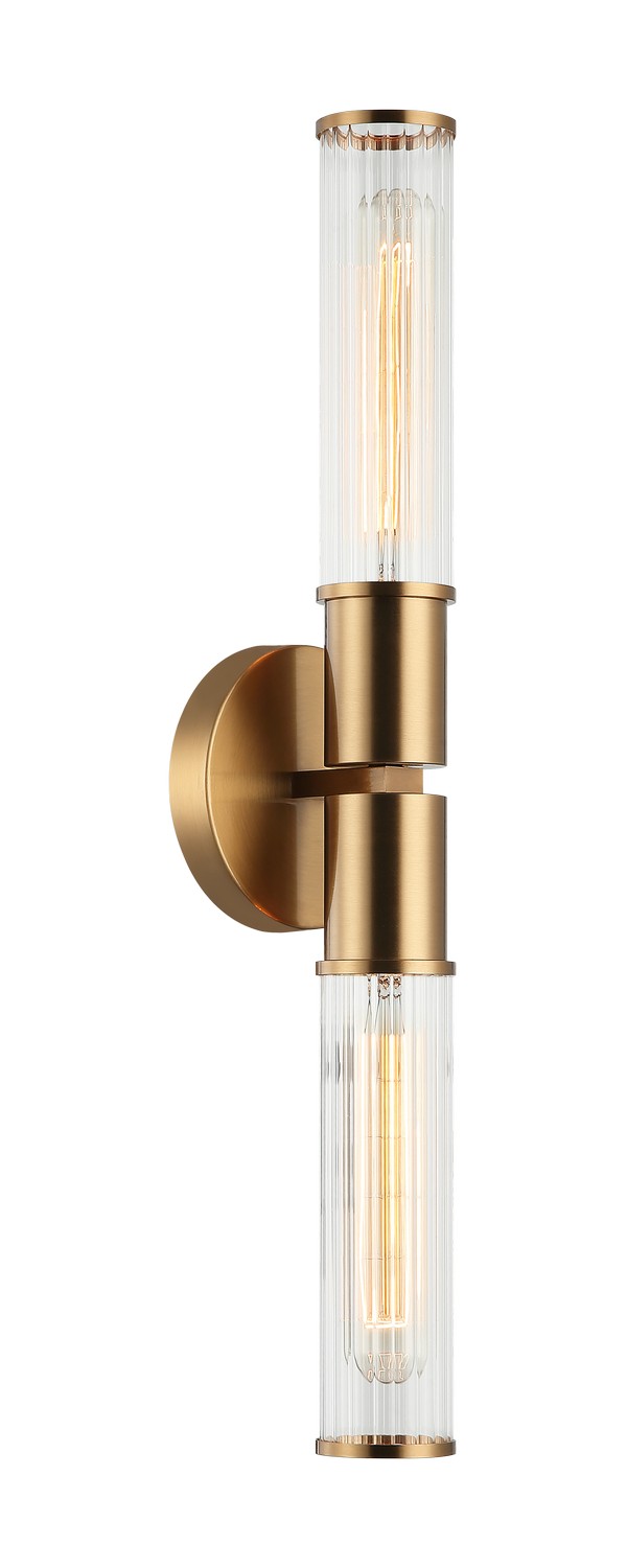 Matteo Lighting S02812AG Klarice 2 Light 4.38 inch Aged Gold Brass Wall Sconce Wall Light