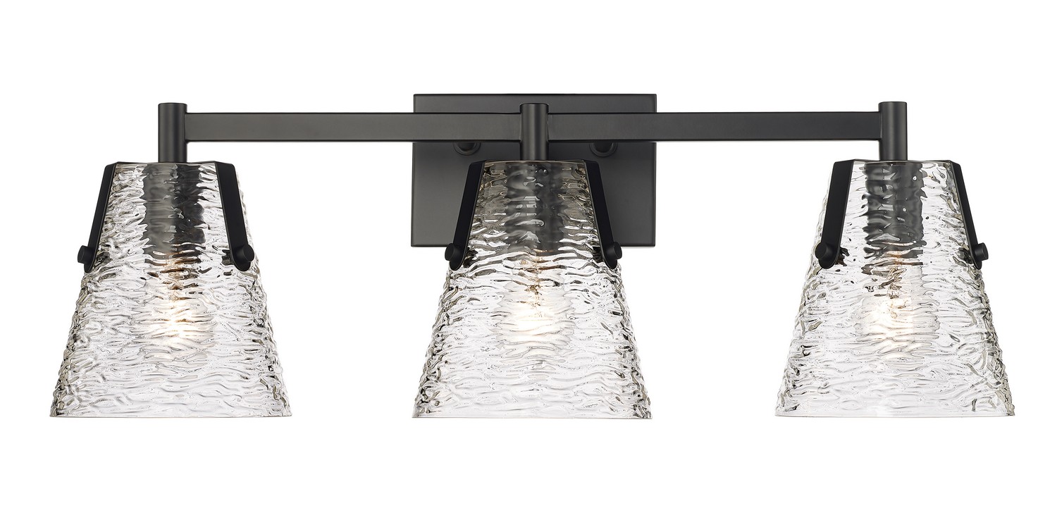 Three Light Vanity by Z-Lite - Analia Collection, Matte Black Finish - 1101-3V-MB