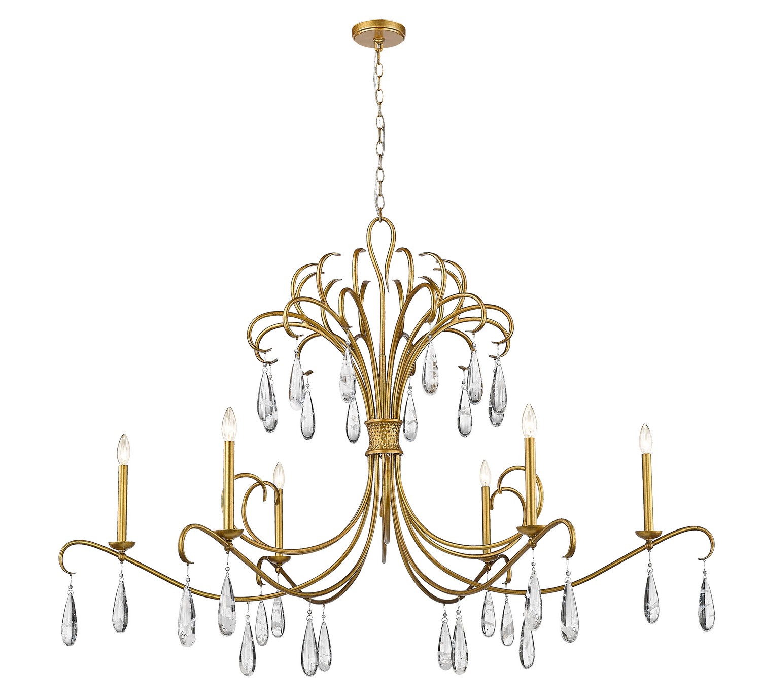 Six Light Chandelier by Z-Lite - Amara Collection, Gilded Gold Finish - 3039-59GG