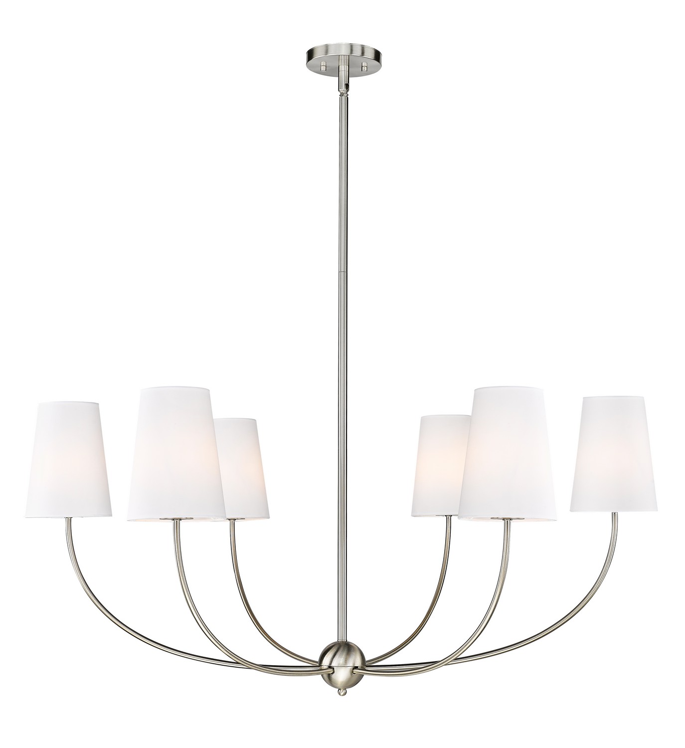 Six Light Chandelier by Z-Lite - Shannon Collection, Brushed Nickel Finish - 3040-42BN