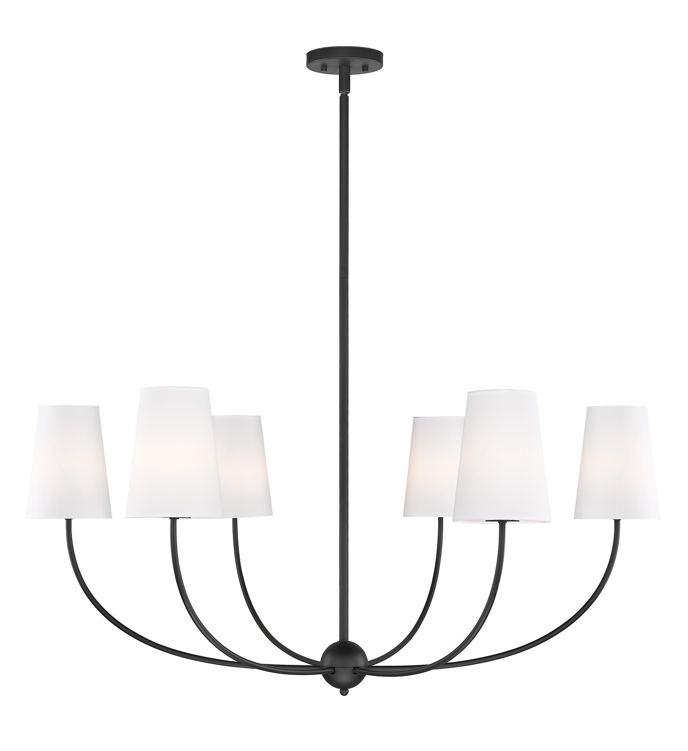 Six Light Chandelier by Z-Lite - Shannon Collection, Matte Black Finish - 3040-42MB