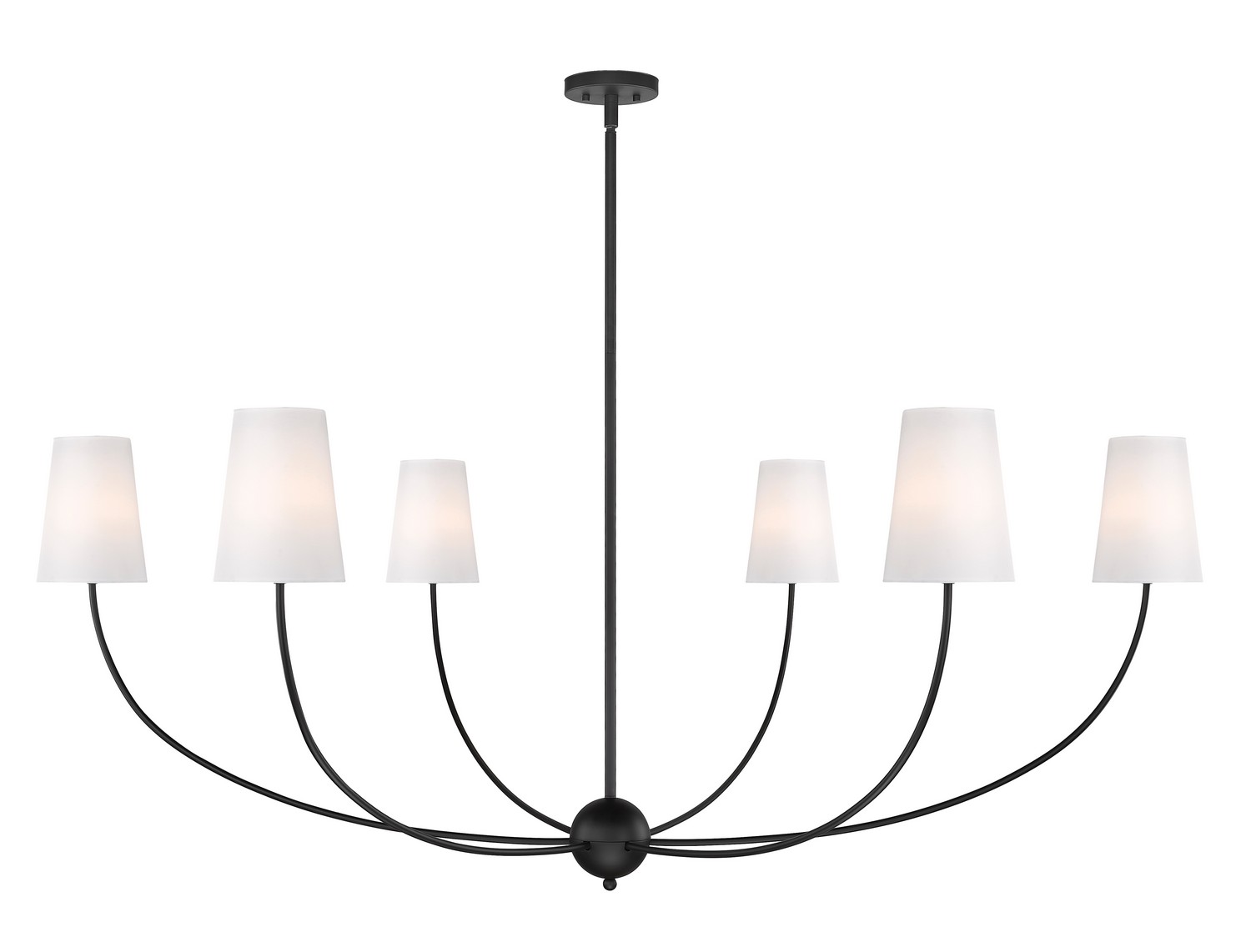 Six Light Chandelier by Z-Lite - Shannon Collection, Matte Black Finish - 3040-62MB