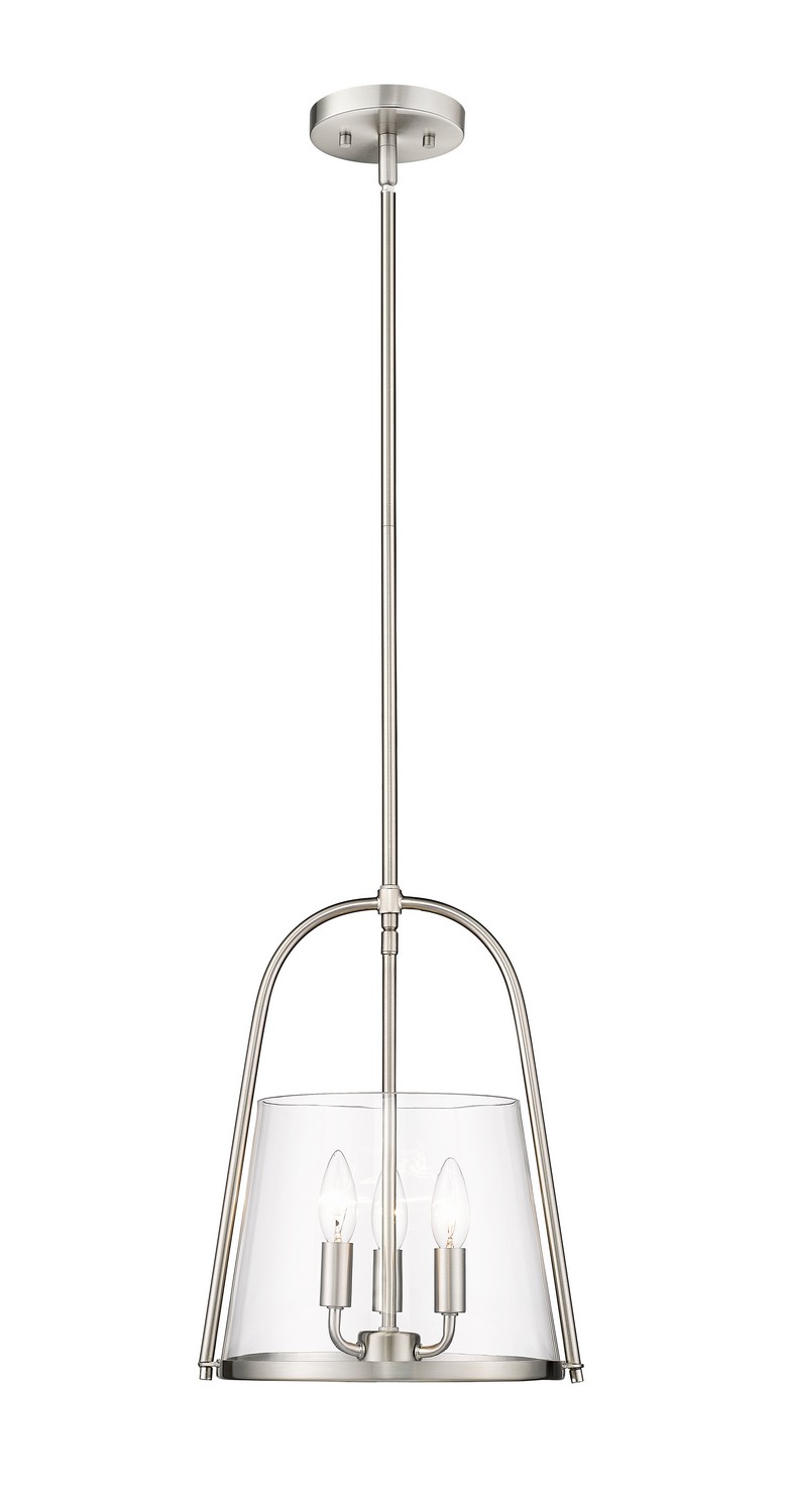 Three Light Pendant by Z-Lite - Archis Collection, Brushed Nickel Finish - 3041P12-BN