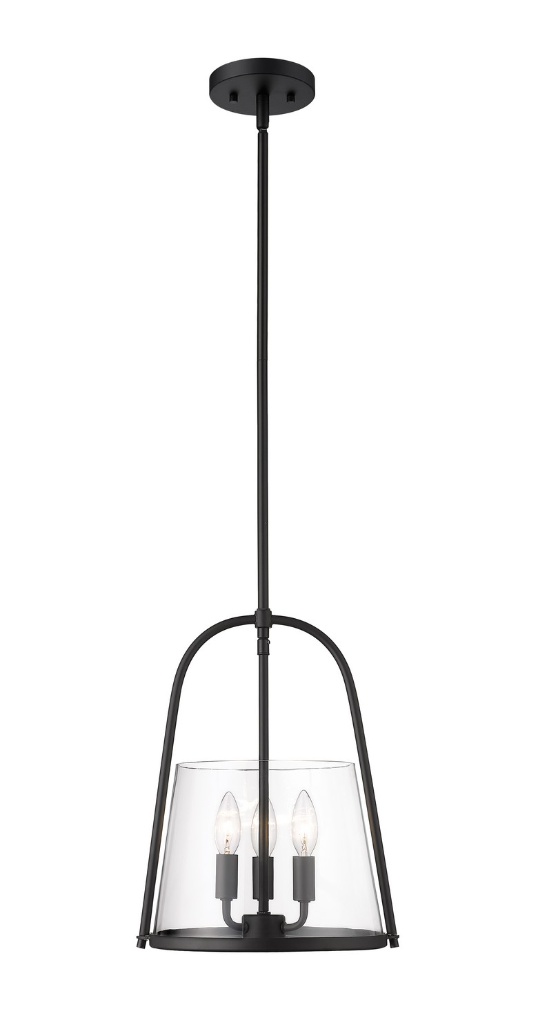 Three Light Pendant by Z-Lite - Archis Collection, Matte Black Finish - 3041P12-MB
