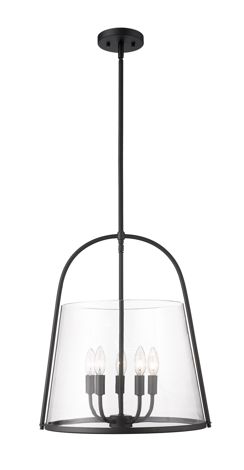 Five Light Pendant by Z-Lite - Archis Collection, Matte Black Finish - 3041P18-MB