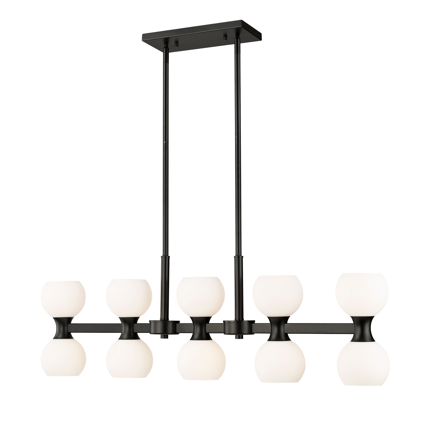 Ten Light Linear Chandelier by Z-Lite - Artemis Collection, Matte Black Finish - 494-10L-MB