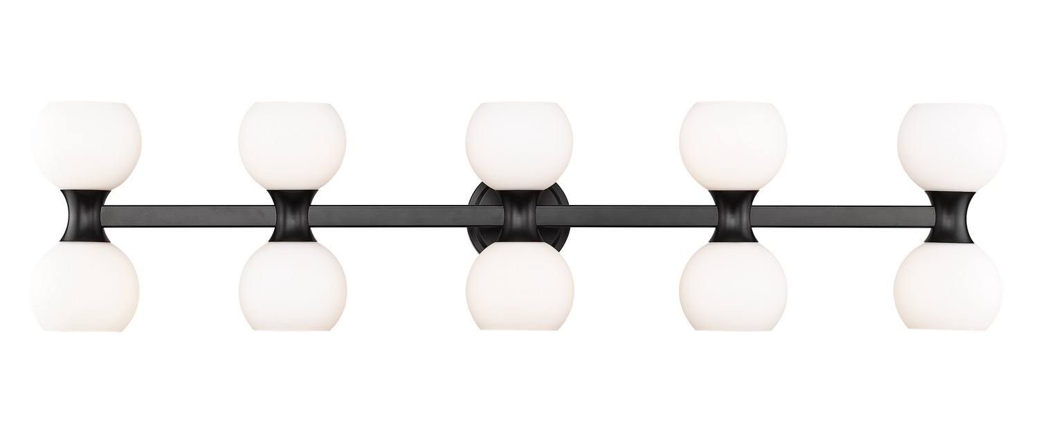 Ten Light Vanity by Z-Lite - Artemis Collection, Matte Black Finish - 494-10V-MB