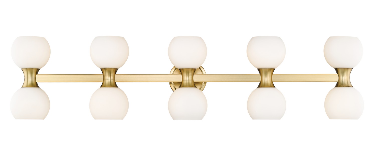 Ten Light Vanity by Z-Lite - Artemis Collection, Modern Gold Finish - 494-10V-MGLD