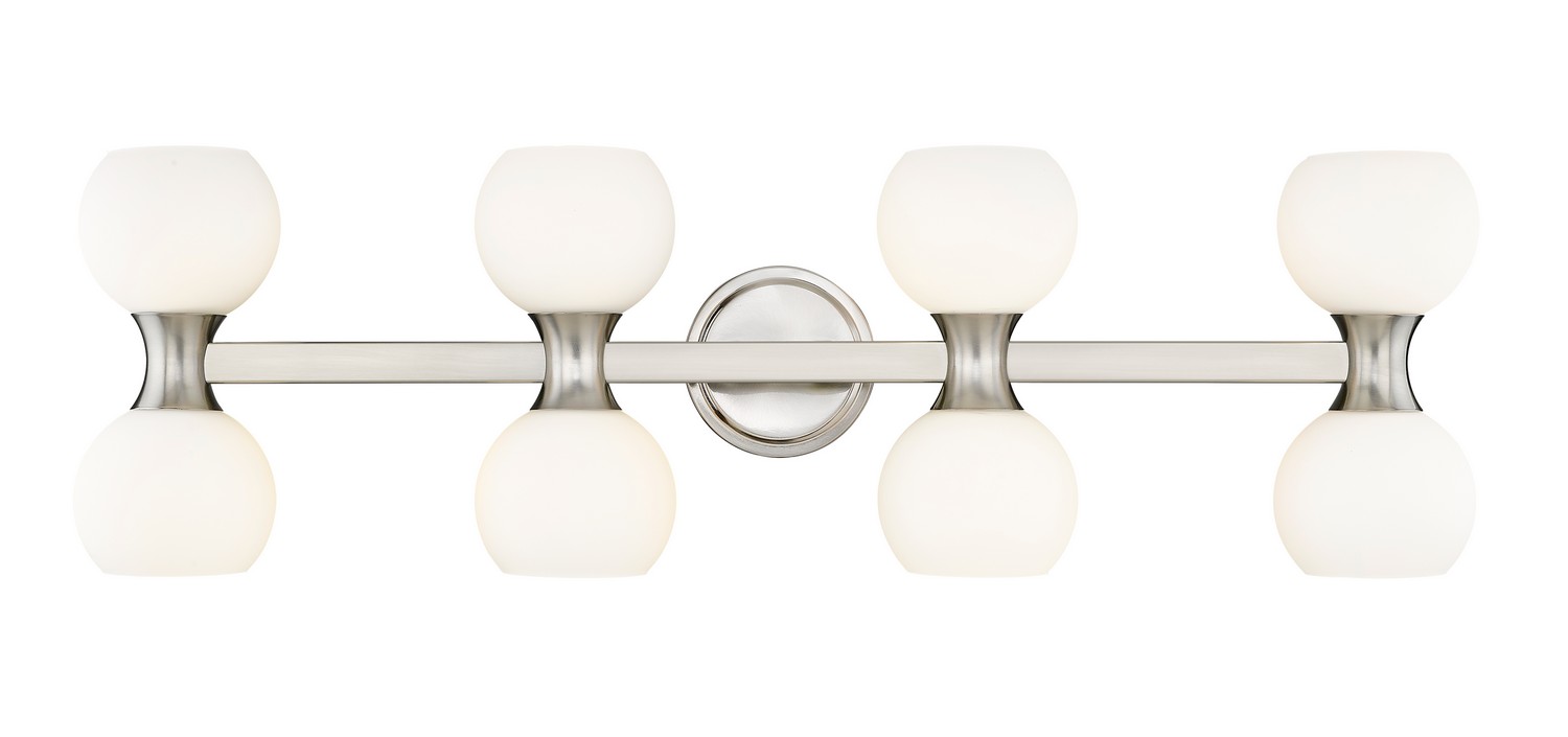 Eight Light Vanity by Z-Lite - Artemis Collection, Brushed Nickel Finish - 494-8V-BN