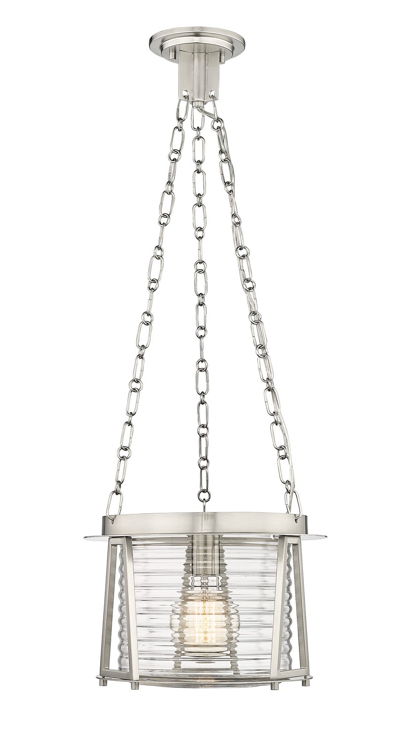 One Light Pendant by Z-Lite - Cape Harbor Collection, Brushed Nickel Finish - 7503P13-BN