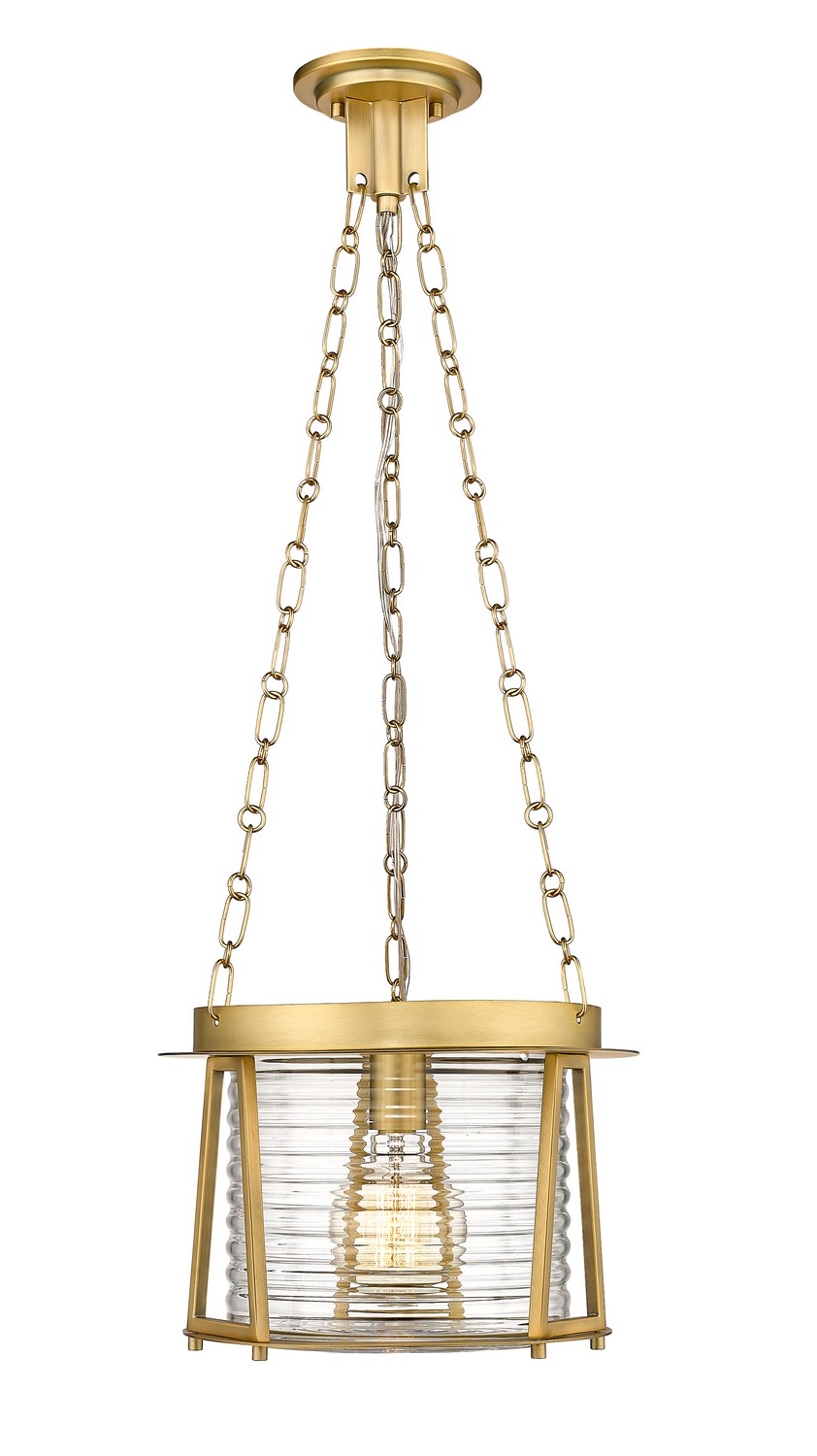 One Light Pendant by Z-Lite - Cape Harbor Collection, Rubbed Brass Finish - 7503P13-RB