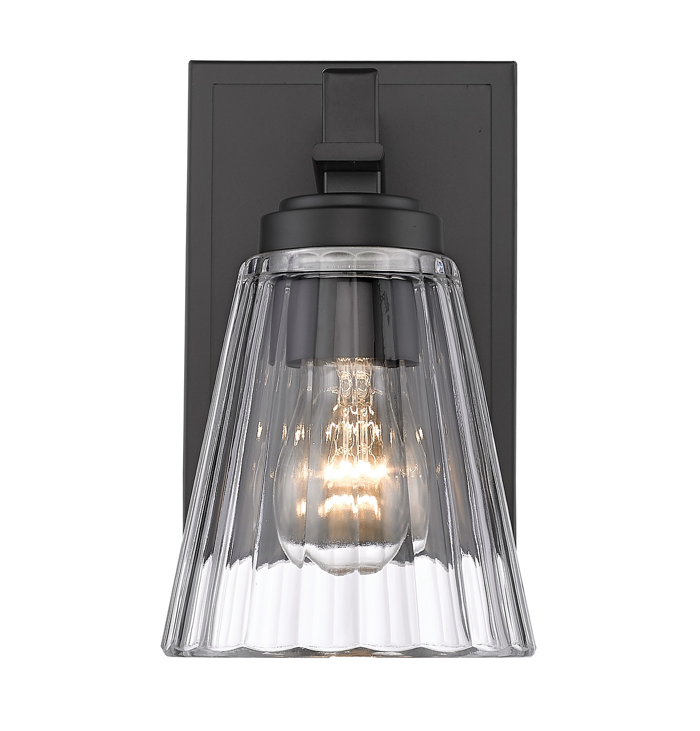 One Light Wall Sconce by Z-Lite - Lyna Collection, Matte Black Finish - 823-1S-MB