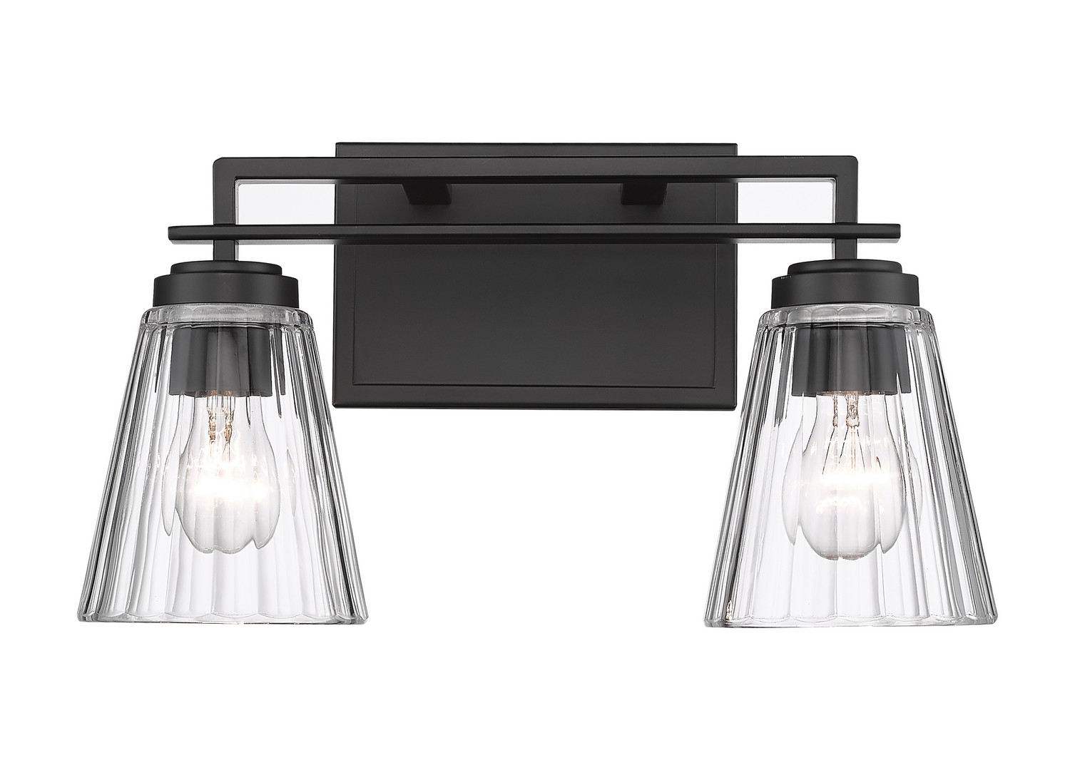 Two Light Vanity by Z-Lite - Lyna Collection, Matte Black Finish - 823-2V-MB