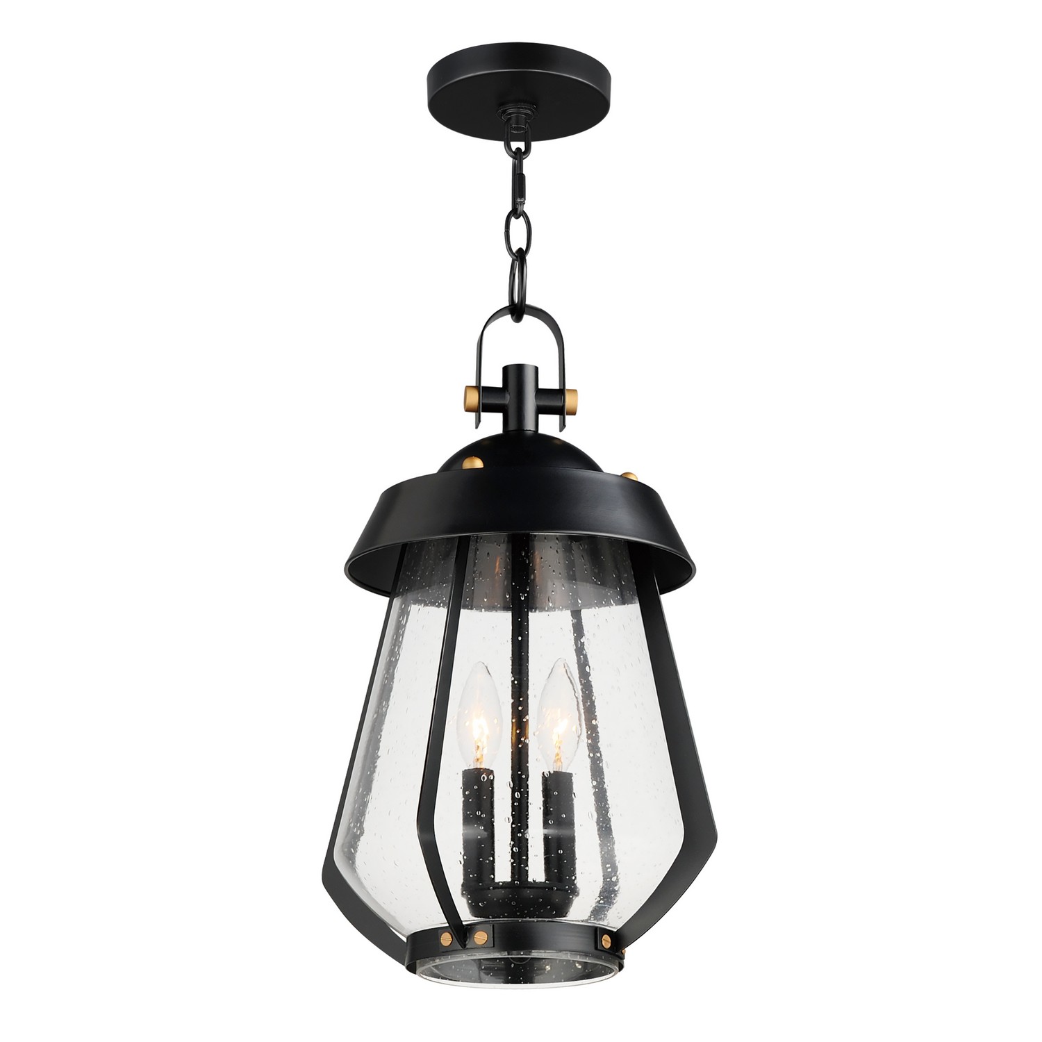 Maxim Mariner Two Light Outdoor Pendant in Black / Antique Brass - 30623CDBKAB