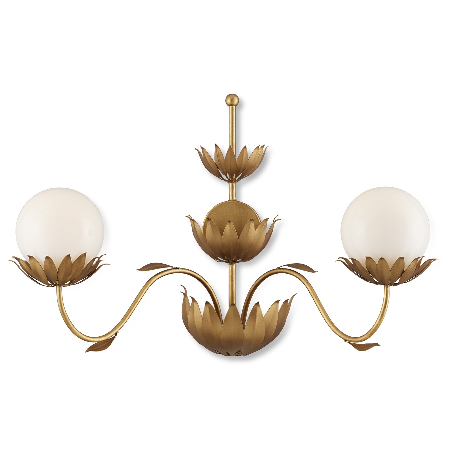 Photos - Chandelier / Lamp Leaf Currey & Company Contemporary Gold  Gold White Wall Sconce from the Mirasole Collection 5000-0231 