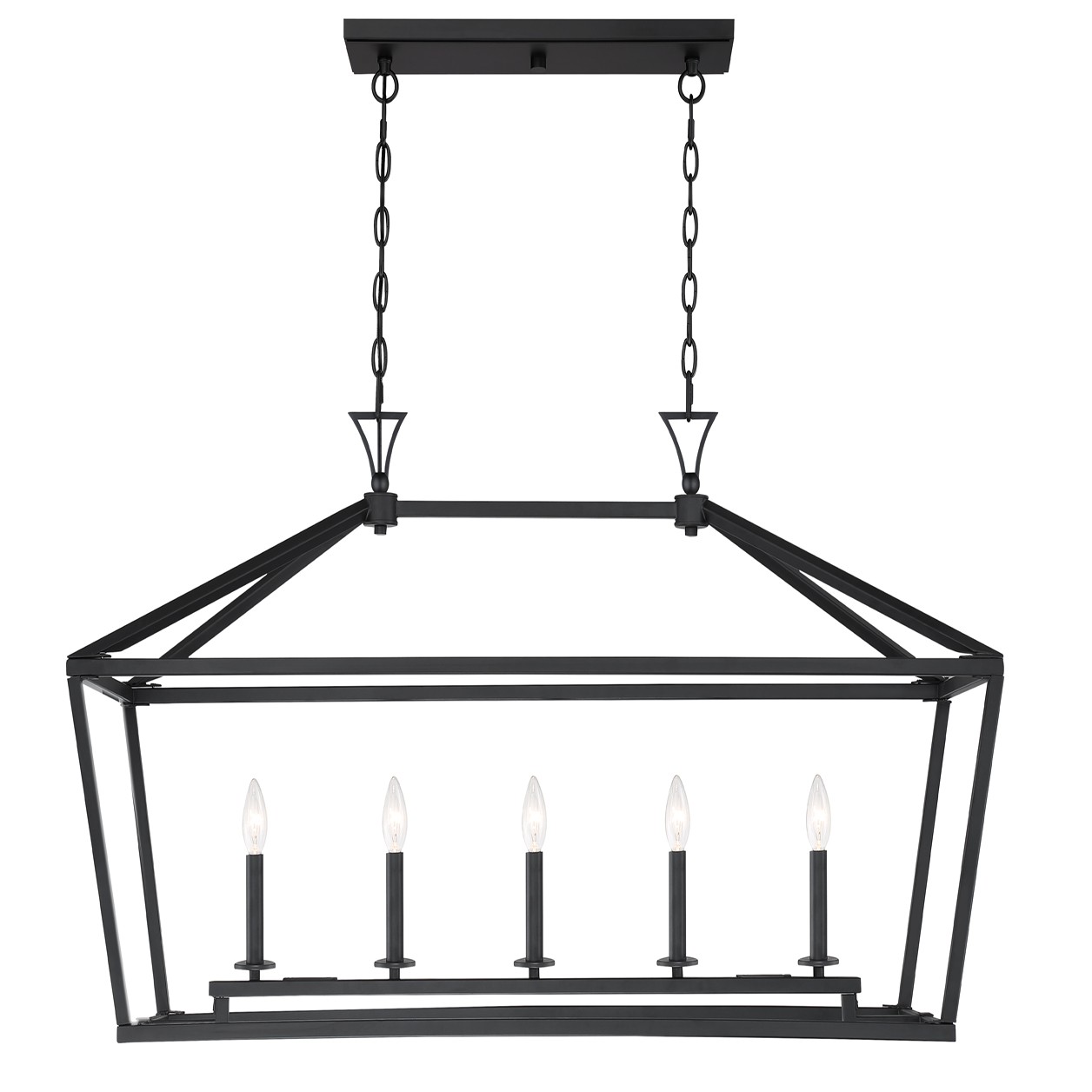 Savoy House Townsend Five Light Linear Chandelier in Matte Black - 1-424-5-89