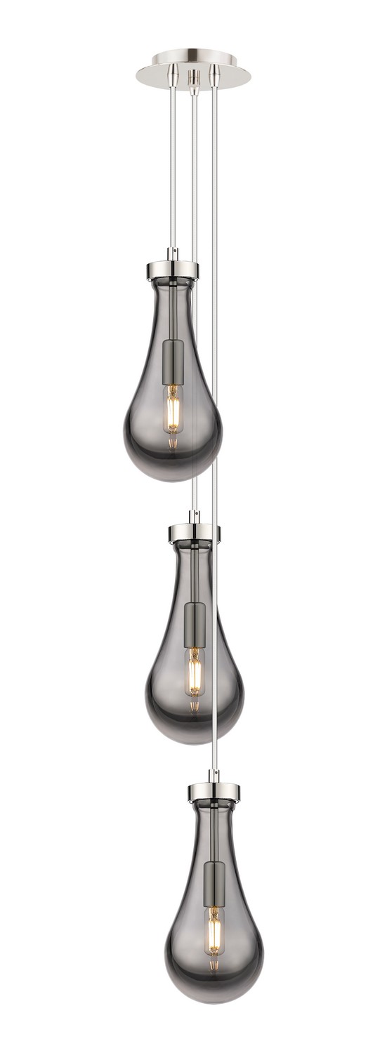 Three Light Pendant by Innovations - Downtown Urban Collection, Polished Nickel Finish - 103-451-1P-PN-G451-5SM