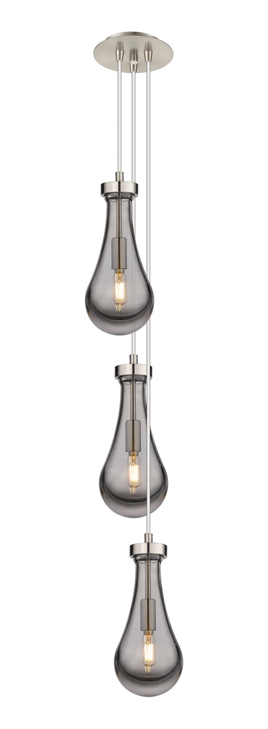 Three Light Pendant by Innovations - Downtown Urban Collection, Brushed Satin Nickel Finish - 103-451-1P-SN-G451-5SM