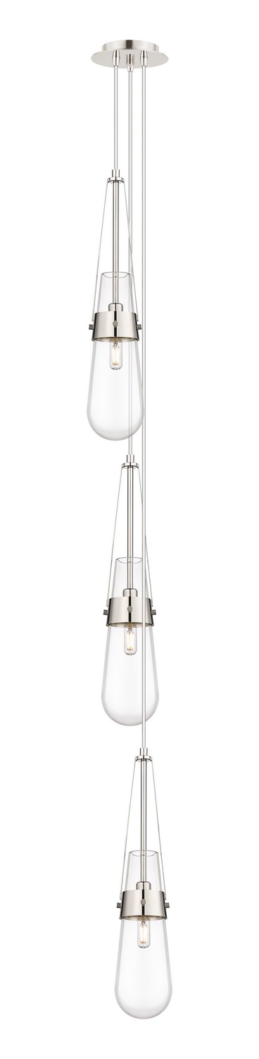 Three Light Pendant by Innovations - Downtown Urban Collection, Polished Nickel Finish - 103-452-1P-PN-G452-4CL