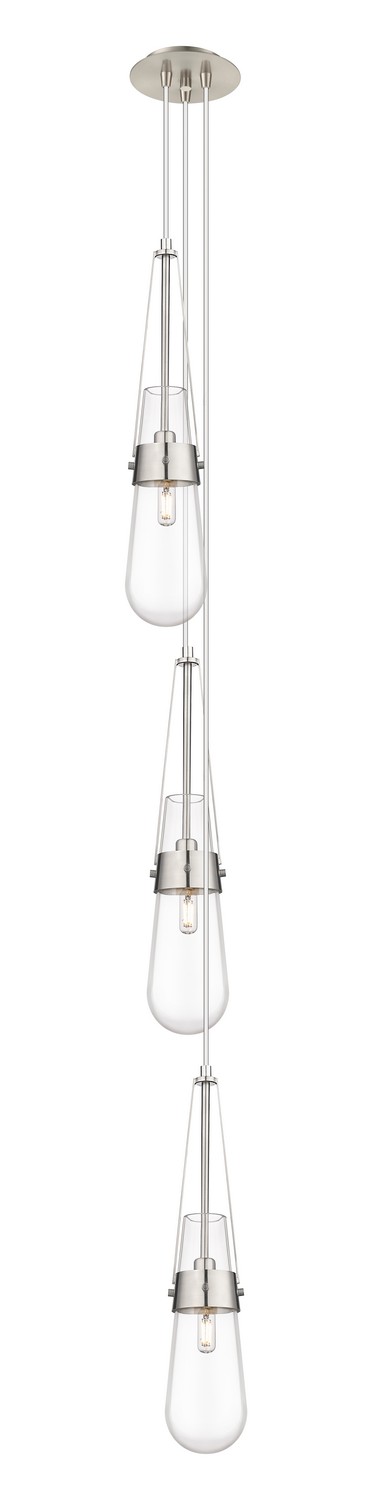 Three Light Pendant by Innovations - Downtown Urban Collection, Brushed Satin Nickel Finish - 103-452-1P-SN-G452-4CL