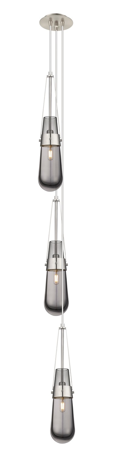 Three Light Pendant by Innovations - Downtown Urban Collection, Brushed Satin Nickel Finish - 103-452-1P-SN-G452-4SM
