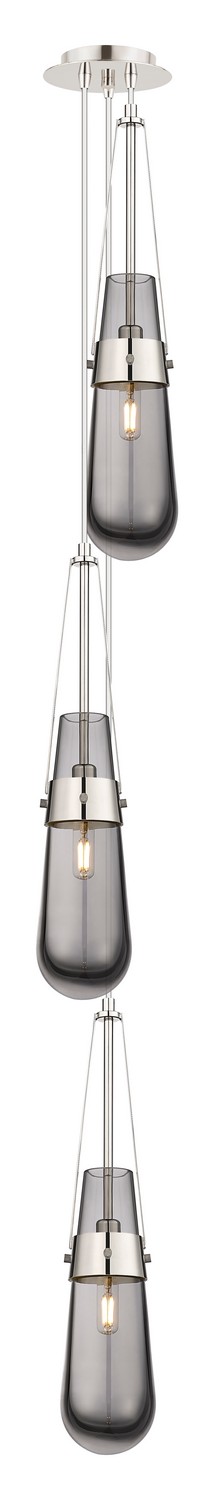Three Light Pendant by Innovations - Downtown Urban Collection, Polished Nickel Finish - 103-452-1P-PN-G452-4SM