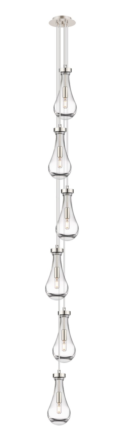 Six Light Pendant by Innovations - Downtown Urban Collection, Polished Nickel Finish - 106-451-1P-PN-G451-5CL
