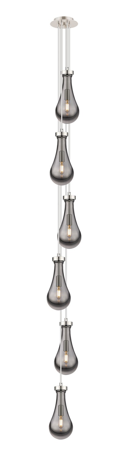 Six Light Pendant by Innovations - Downtown Urban Collection, Polished Nickel Finish - 106-451-1P-PN-G451-5SM