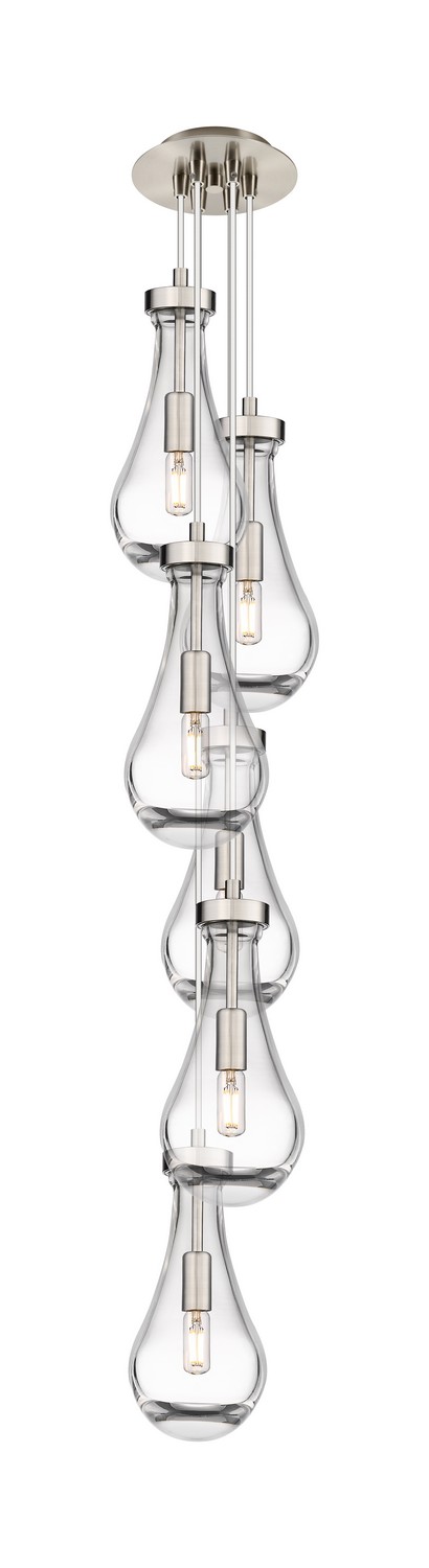 Six Light Pendant by Innovations - Downtown Urban Collection, Brushed Satin Nickel Finish - 106-451-1P-SN-G451-5CL