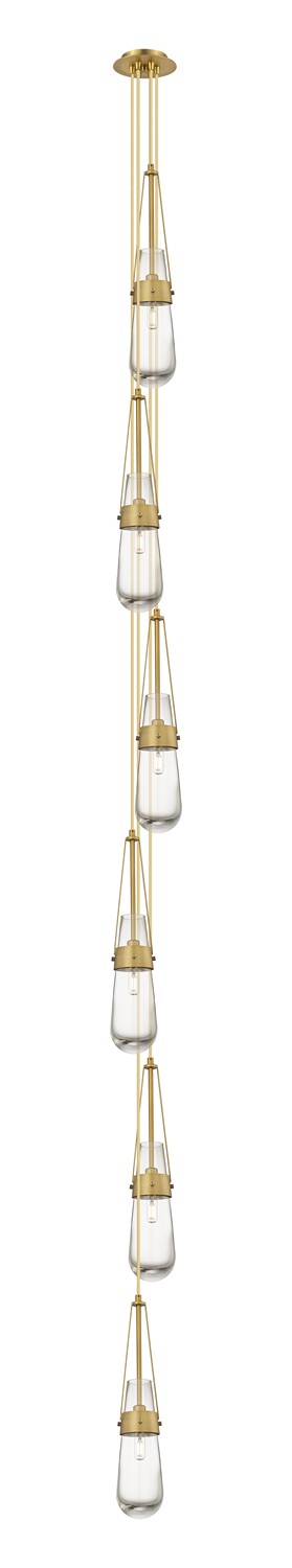 Six Light Pendant by Innovations - Downtown Urban Collection, Brushed Brass Finish - 106-452-1P-BB-G452-4CL