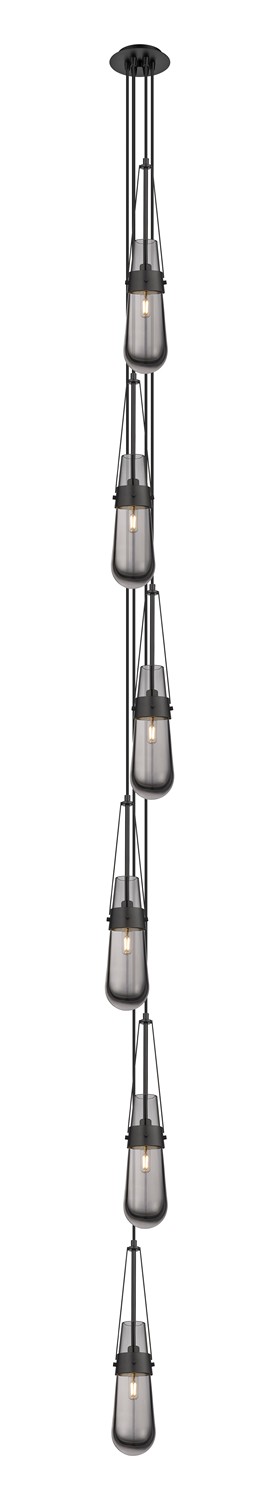 Six Light Pendant by Innovations - Downtown Urban Collection, Matte Black Finish - 106-452-1P-BK-G452-4SM