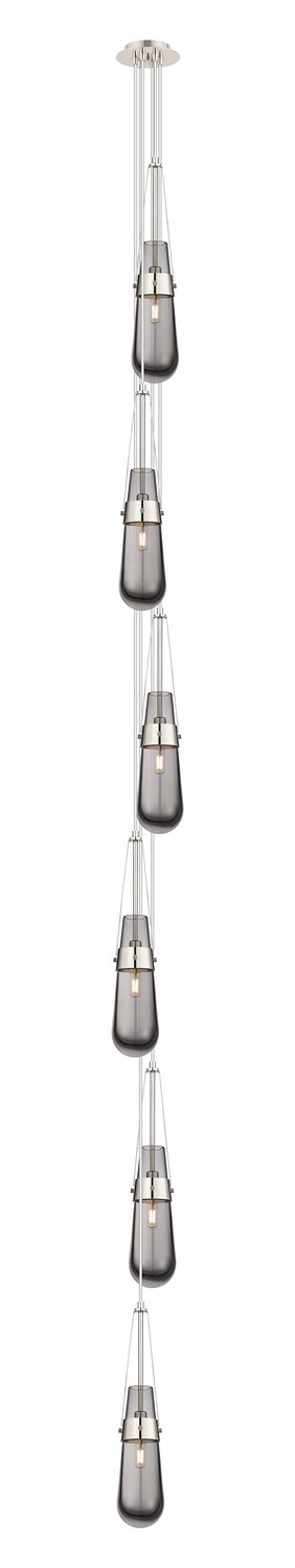 Six Light Pendant by Innovations - Downtown Urban Collection, Polished Nickel Finish - 106-452-1P-PN-G452-4SM