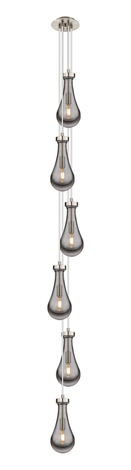 Six Light Pendant by Innovations - Downtown Urban Collection, Brushed Satin Nickel Finish - 106-451-1P-SN-G451-5SM