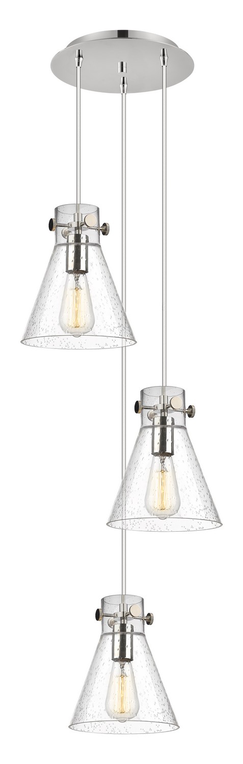 Three Light Pendant by Innovations - Downtown Urban Collection, Polished Nickel Finish - 113-410-1PS-PN-G411-8SDY