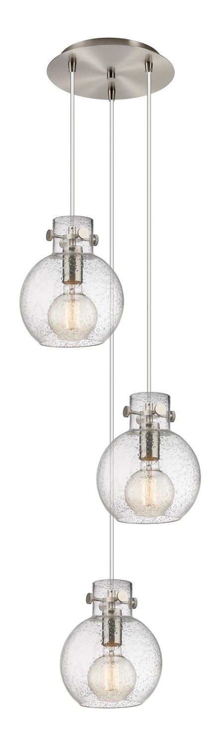 Three Light Pendant by Innovations - Newton Collection, Brushed Satin Nickel Finish - 113-410-1PS-SN-G410-8SDY