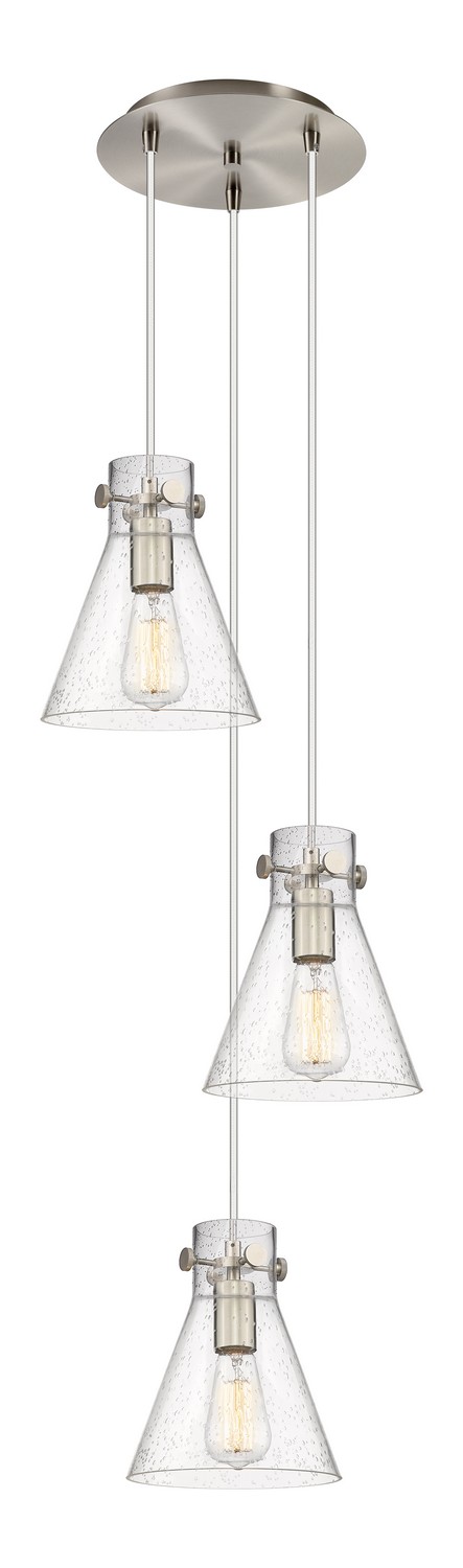 Three Light Pendant by Innovations - Downtown Urban Collection, Brushed Satin Nickel Finish - 113-410-1PS-SN-G411-8SDY